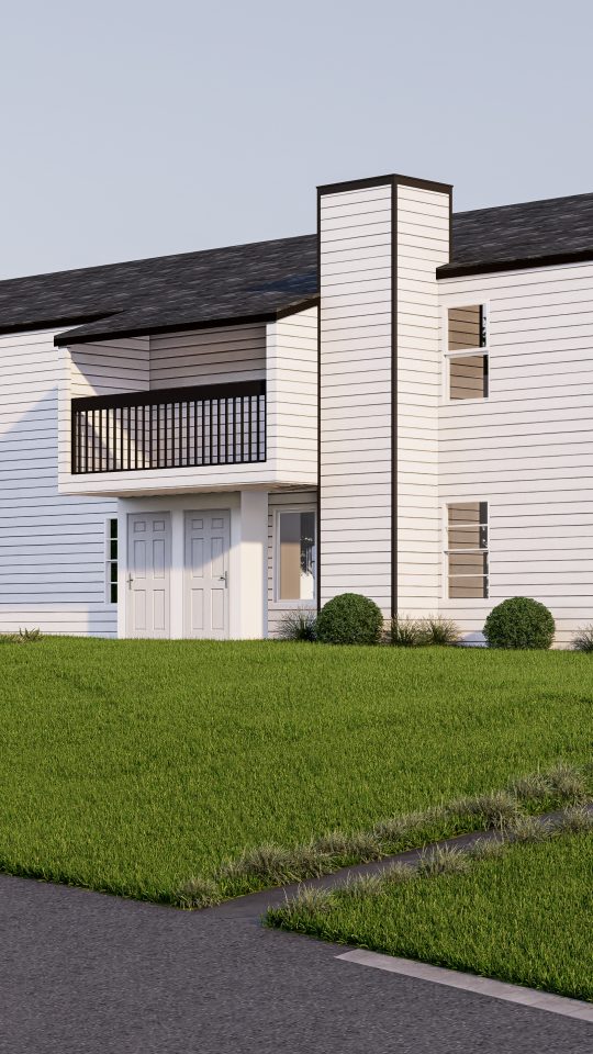a rendering of a two story apartment building at The Creekside Apartment Homes