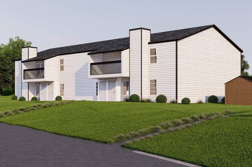 a rendering of a two story apartment building at The Creekside Apartment Homes