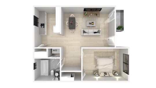 a floor plan of a two bedroom apartment at The Creekside Apartment Homes